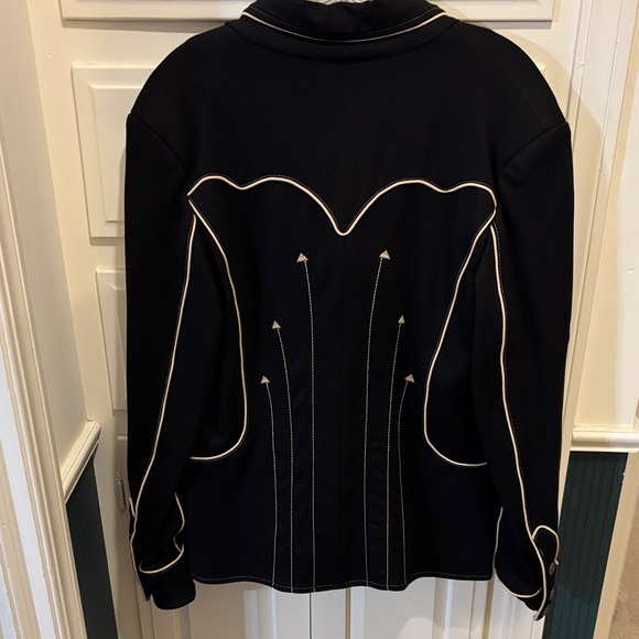 Double D Ranch Black Dime Novels Jacket and Pants Black with Cream Detailing - Picture 2 of 7